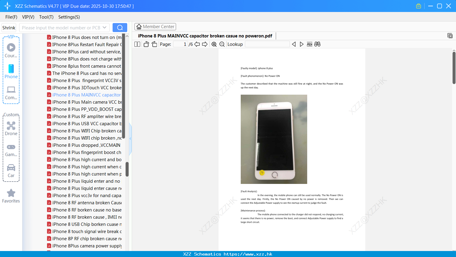 IPhone 8 Plus MAINVCC Capacitor Broken Casue No Poweron